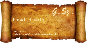 Gaebl Szabin névjegykártya